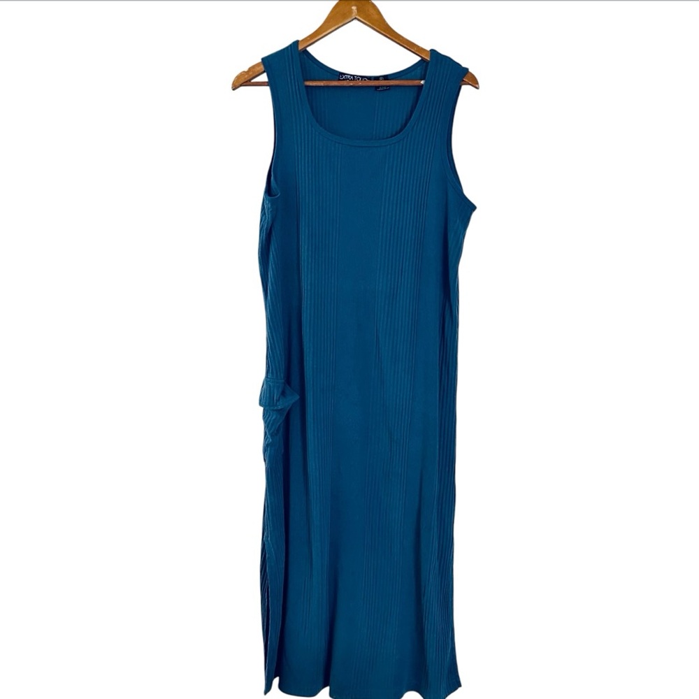 Maxi Dress 1X Extra Touch Woman's Blue Stretch
